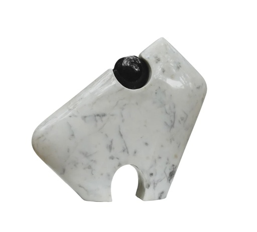 [1070022524] Vase Inika 02 (Platinum/White,12x12x57H cm, Ceramic)