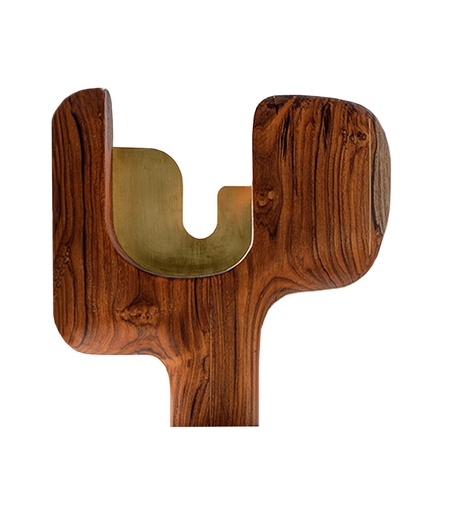 [1070022526] Vase Idika 01 (Brown,20x10x36H CM, Natural Teak/Walnut)