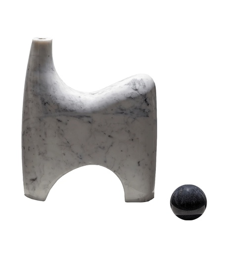 [1070022541] Vase White Iyla 02 (White,38x15x45H CM, Marble)