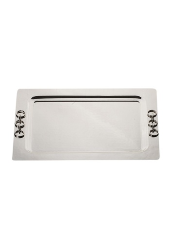 [102004412] Tray Gold & Silver Handle (Multicoloured,44x54 CM, )