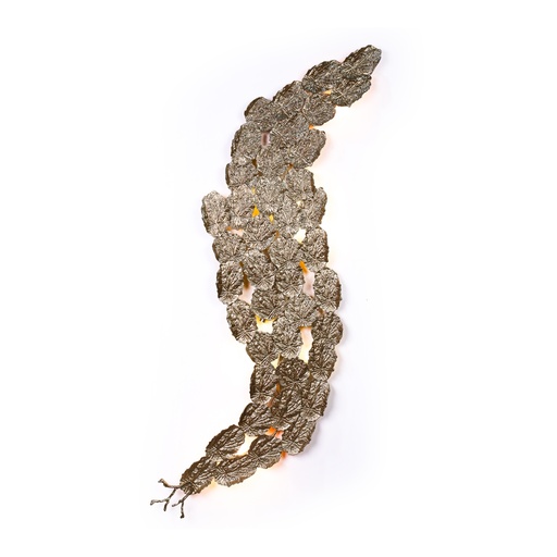 [207003162] Elysian Leaf Bronze Sconce (Clear/Gold,30x40xH100, Brass/Glass)
