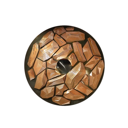 [208005053] Da Vinci Circle Frame (Brown,38x12x32H CM, Natural Teak/Walnut)