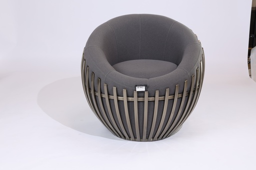 [206003241] Armchair Ceviz Berger Brass Aging (Cream/Bronze,DIA32xH46, Shagreen)