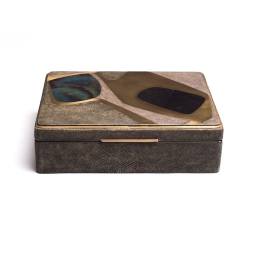 [104005041] Jewelry Box Cosmo Pattern Dark (Blue,19x34x8 H CM, Penshell)