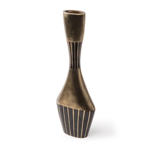 [1070022551] Vase Black Penshell (Brass,32x23x20H CM, Brass)