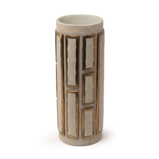 [1070022560] Vase M Cream Shagreen (Multicolour,80x68 H CM, Fabric Jute And Wool)