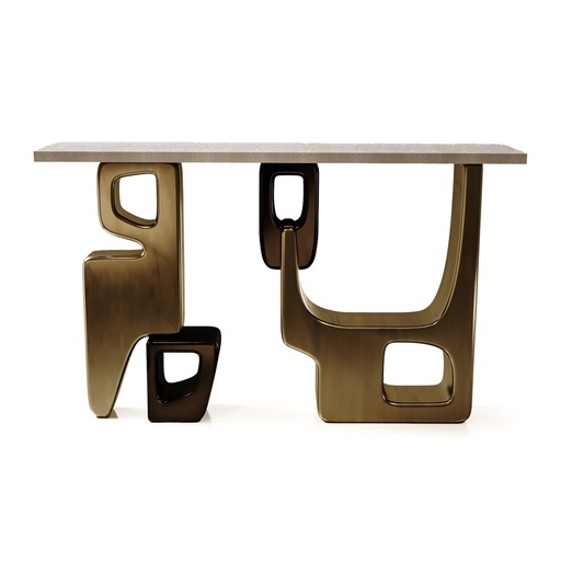 [202004164] Apoli Console (Cream,110x250x80H CM, Shagreen)