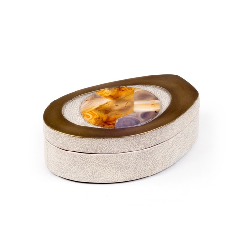 [107012381] Box Cream Shagreen Wild Agate (Beige,80x75x68H cm, Upholstered)