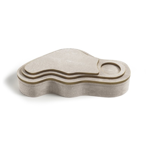 [107012383] Box Cream Shagreen   (Cream,15x22x5 H CM, Wood/Shagreen)
