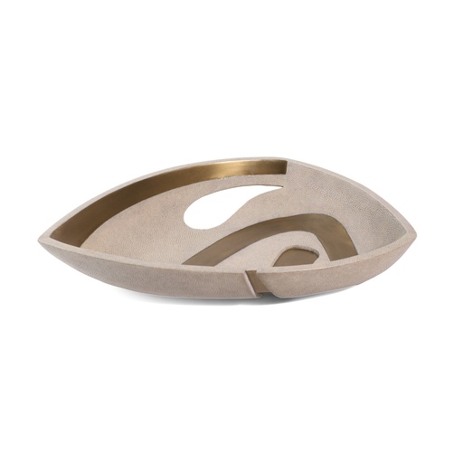 [10200110165] Bowl L Cream Shagreen (Dark,7x34x34 H CM, Shagreen)