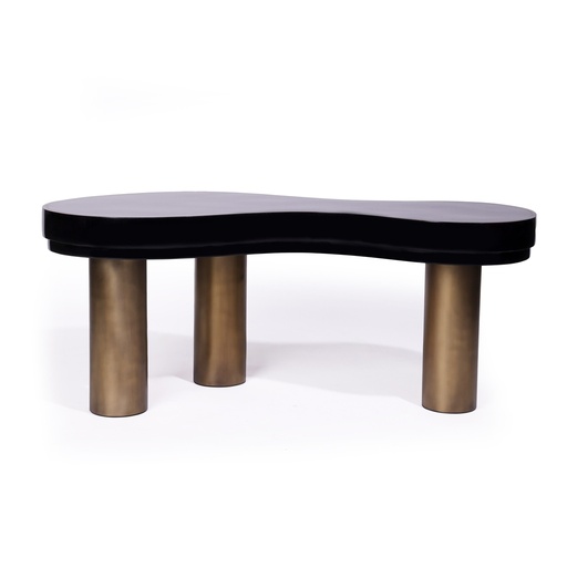 [202001408] Constellation Coffee Table Black Penshell (White,710x125x80 H cm, Upholstered)