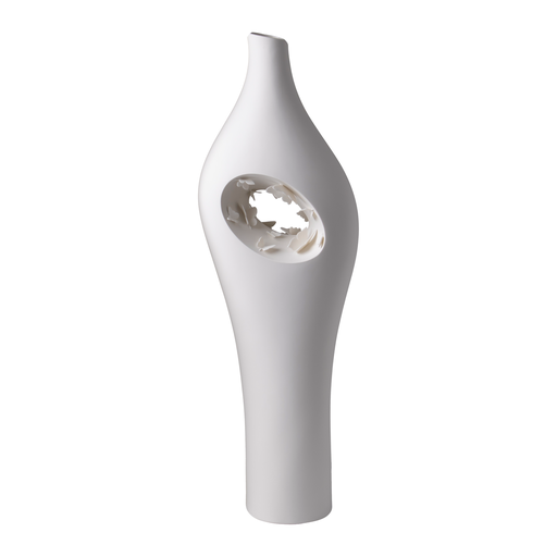 [1070022618] Falling In Love-M, Inner Beauty Porcelain Vase, White (White,7x13x30 H CM, Porcelain)