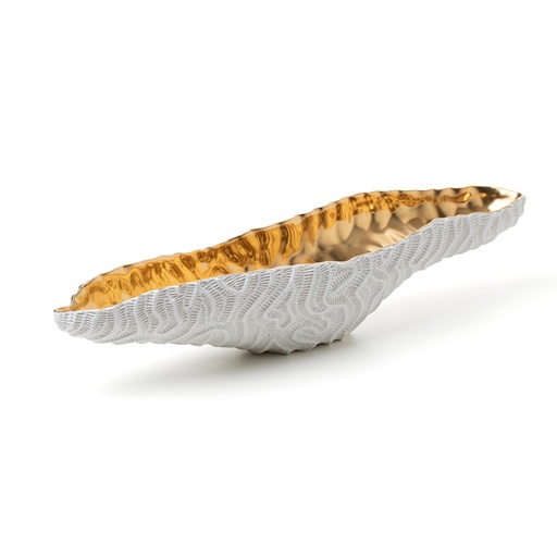 [101008155] Coralreef, Fossilia Centerpiece,Gold (Coal Black,21x29x6 H CM, Shagreen)