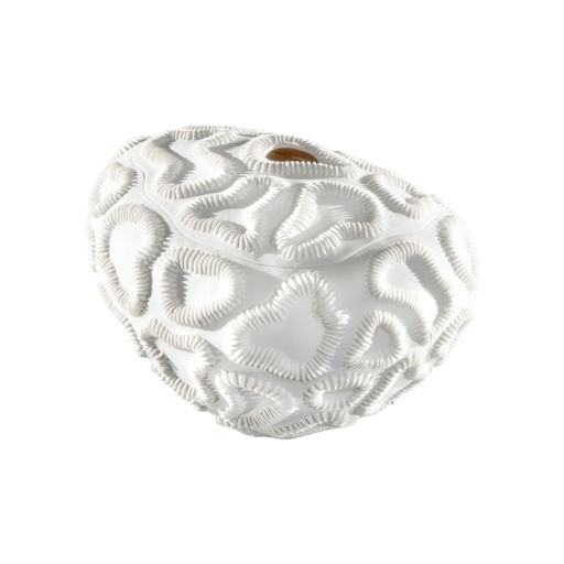 [107012399] Lithos - Fossilia Porcelain Box, White (Gold,DIA16CM, Porcelain)
