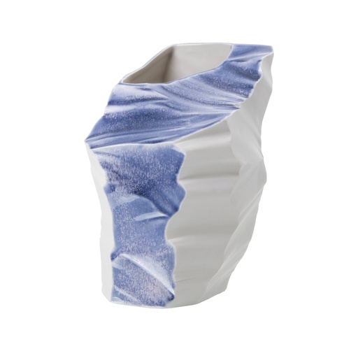 [1070022631] Artika 1, Porcelain Vase, Blue (White,18x23x16H CM, Porcelain)