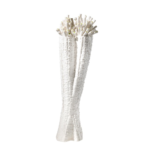 [1070022638] Anemone, Anthozoa Porcelain Vase, White Color (White,4x16x44 H CM, Porcelain)