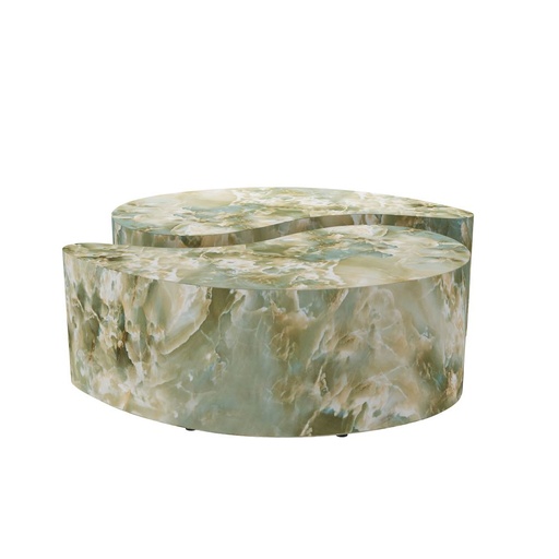 [202001439] 

Adeline Coffee Tables, Set Of 2  (Gold,66x60x102H, Brass/Onyx)