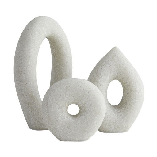 [107004326] Coco Sculptures, Set Of 3
 (White,34x45 CM, Stone)