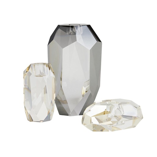 [106001620] Violet Candle Holders, Set Of 3
 (White,20x10x60H CM, Porcelain)