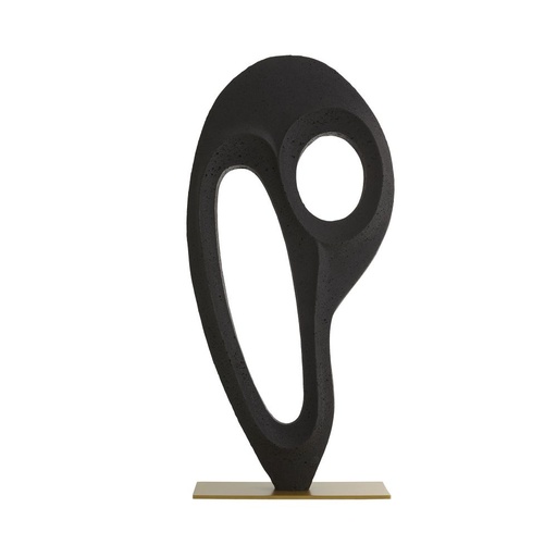 [107004332] Kenly Sculpture
 (Gold/White,12x12x57H cm, Ceramic)