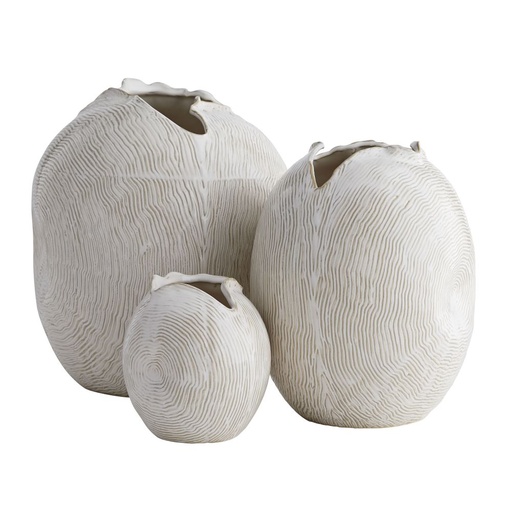 [1070022643] Blume Vases, Set Of 3
 (Rock Crystal,40 x 25 x 70, Rock Crystal)