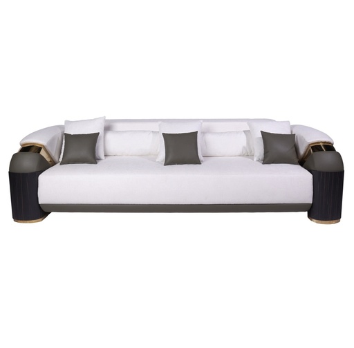 [203002238] Reyyan Sofa (Crystal,D150 CM, Gold/Brass)