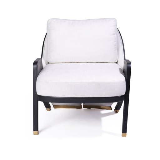 [206000336] Reyyan Armchair (Black/White,60x60x93H cm, Upholstered)