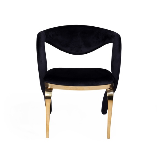 [206001126] Bovi Chair (Black/White,60x60x93H cm, Upholstered)