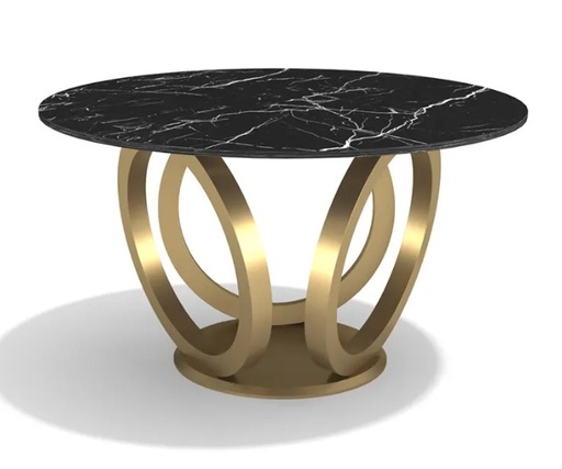 [202001440] Serena Round Table (Green/Yellow,56x97x36H cm, Marble)