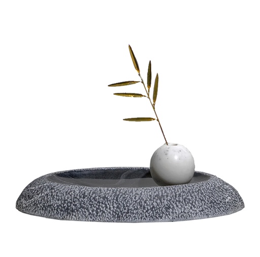 [107004335] Ilisha 02 Sculpture (Amber Glass,51.5x13x27, Marble)