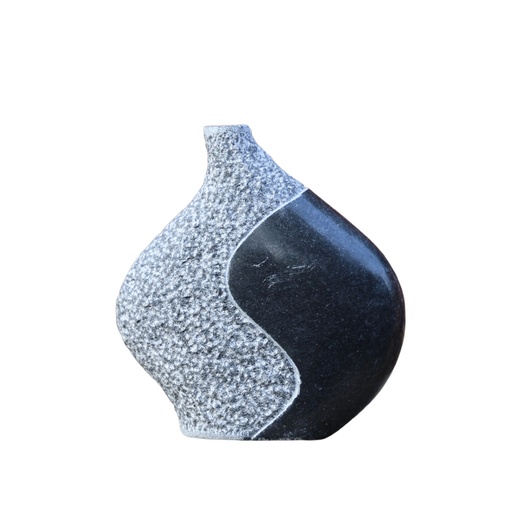 [107004347] Stone Mini 7 Sculpture (Black/Gold,31x30.5x8.9, Stone/Brass)