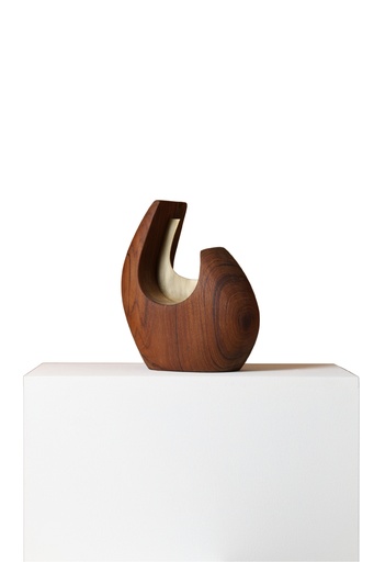 [107004348] Wood Mini - 1 Sculpture (Black/Gold,31x30.5x8.9, Stone/Brass)