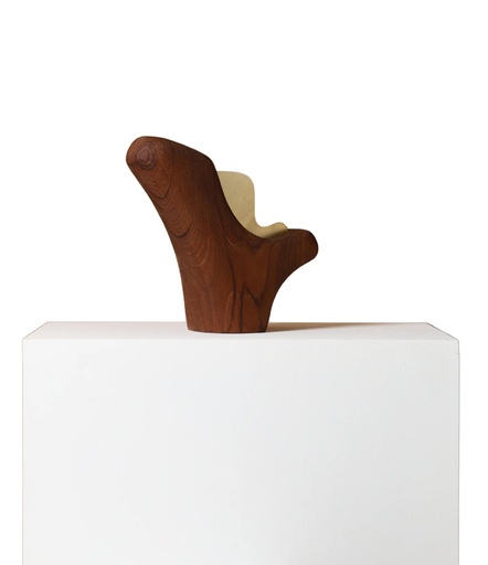 [107004349] Wood Mini - 2 Sculpture (Black/Gold,31x30.5x8.9, Stone/Brass)