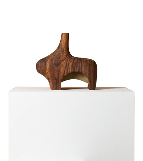 [107004354] Wood Mini - 7 Sculpture (Black/Gold,31x30.5x8.9, Stone/Brass)