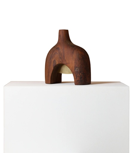[107004355] Wood Mini - 8 Sculpture (Black/Gold,31x30.5x8.9, Stone/Brass)