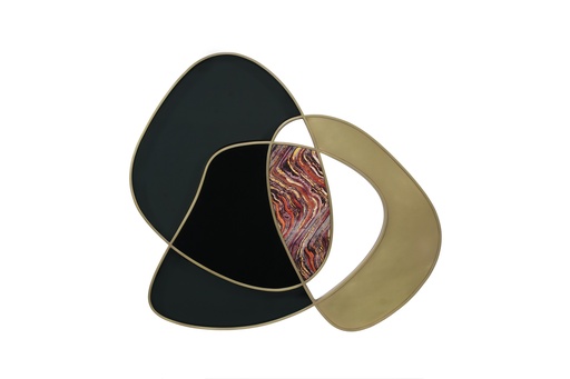 [208001222] Mirror
Dull Brass Metal Ss 304 Electrolated With Glass And Metal Detail  (Black,DIA120xH75 CM, Marble)