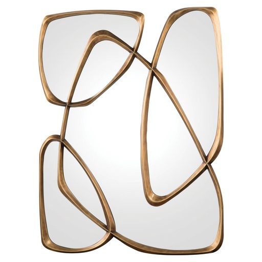[208001226] Zeta Mirror In Mayan Bronze
 (White,20x10x60H CM, Porcelain)