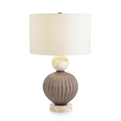 [110001521] Cassius Table Lamp
 (White,20x10x60H CM, Porcelain)