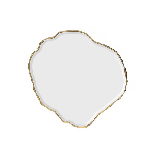 [208001228] Auric Ripples Mirror

 (White,20x10x60H CM, Porcelain)