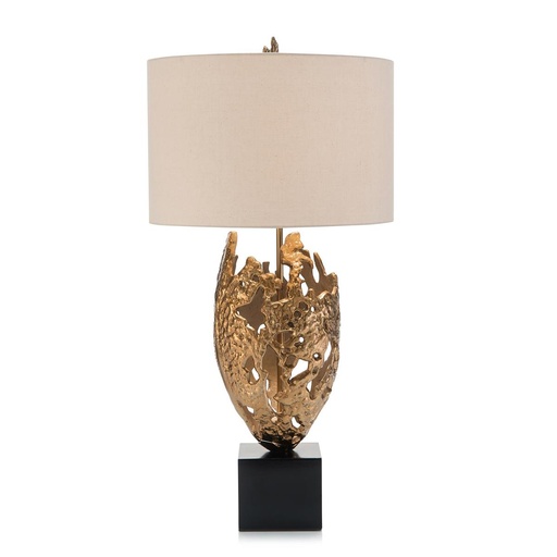 [110001524] Bronze Vessel Lamp
 (Gold,W60xL60xH58.5, Blown Glass Top With Ss 304 Electroplated Base)