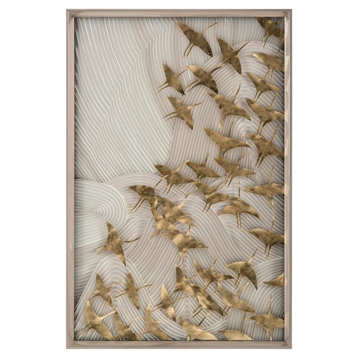 [208002460] Robat'S Birds In Flight
 (Gold,W40.005xD12.7xH40.005, Polished Brass)