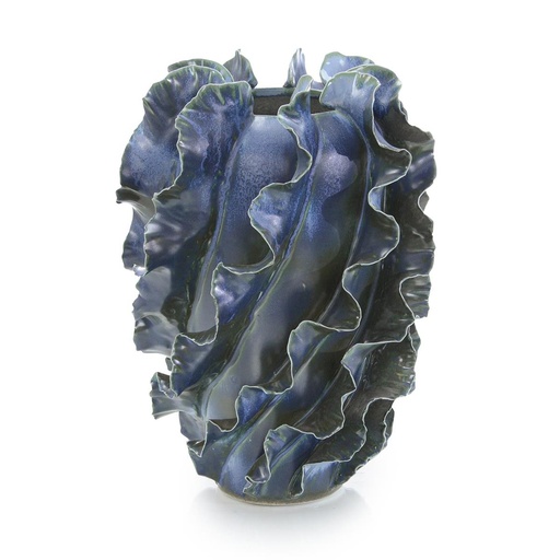 [1070022649] Flirren Vase, Large Blue
 (Blue,13x19x23 H CM, Porcelain)