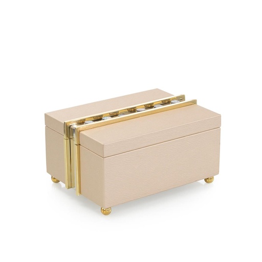 [10200110334] Savile Row Box
 (Cream,W32.385xD22.86xH16.51, Polished Brass)