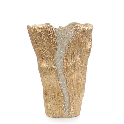 [1070022824] Cascade Vase, Small Brass

 (White,38x15x45H CM, Marble)