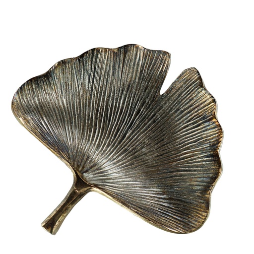 [10200110211] Gingko Leaf Bowl, Small

 (White/Bronze,25X22X27 H CM, Porcelain)