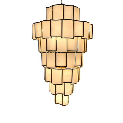 [207001236] Lumina Chandelier (Cream,110x250x80H CM, Shagreen)