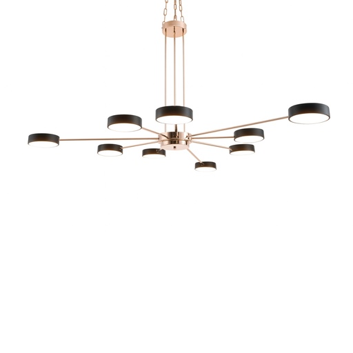 [207001237] Luna Rings Chandelier (Clear/Gold,30x40xH100, Brass/Glass)