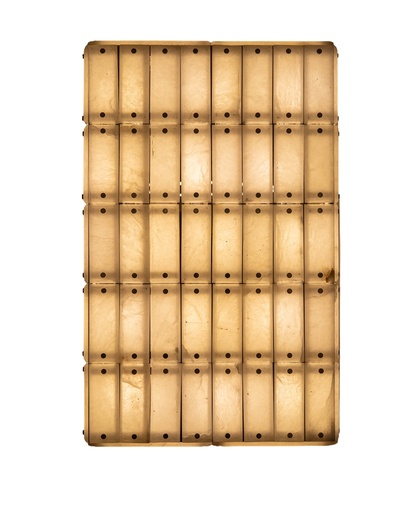 [207003173] Rock Crystal Sconce With Decorative Brass Elements                    Finish:  Rock Crystal (Cream,110x250x80H CM, Shagreen)