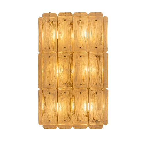 [207003180] Rock Crystal Sconce With Decorative Brass Elements (Gold,DIA 40 CM, Antique Applique)