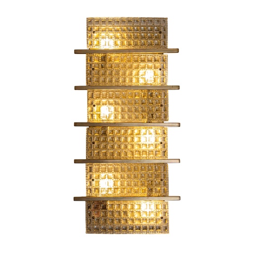 [207003181] Brass And Murano Textured Clear Glass (Clear/Gold,60x65x95H cm, Acrylic)